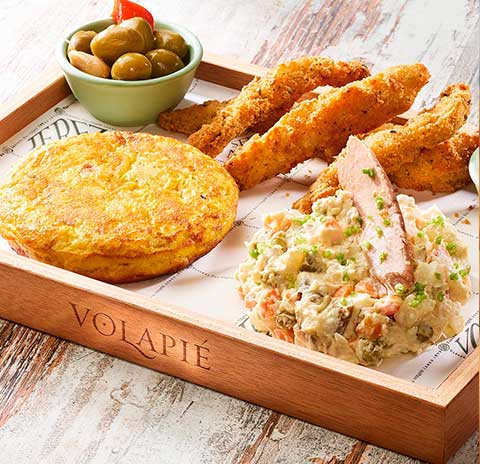 tortilla-ensaladilla en restaurante de comida española Volapie